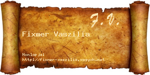Fixmer Vaszilia névjegykártya